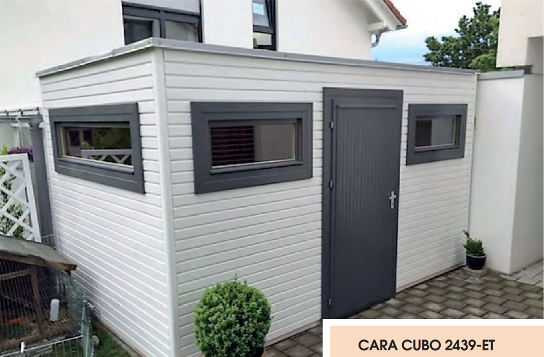Cara-Cubo-2439-ET Premium Gartenhaus Cara Cubo 2439-ET