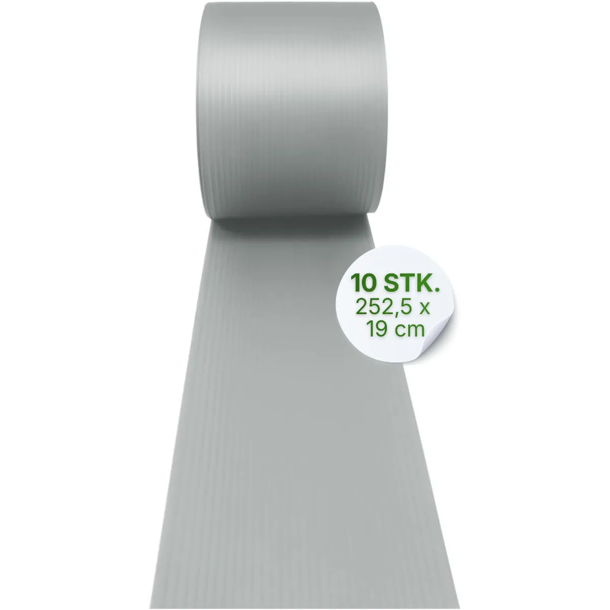 Hart-PVC Sichtschutzstreifen lichtgrau 2525×190×1,35 mm – 10er Set