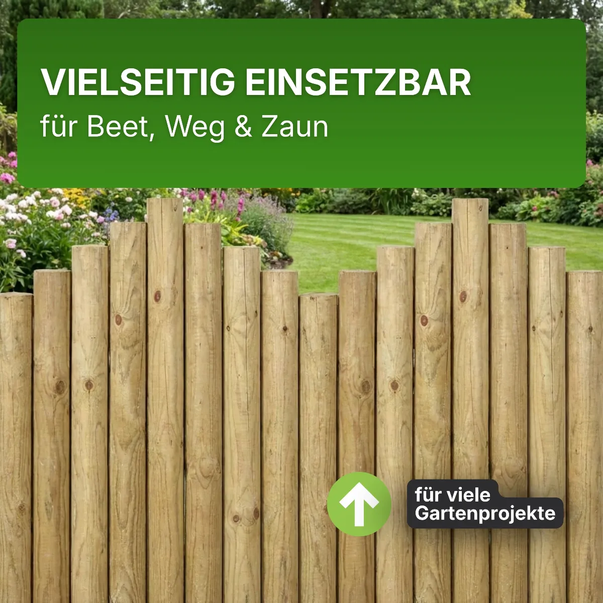 Palisade Ø 8 cm Kiefer imprägniert Rundholz Pfosten