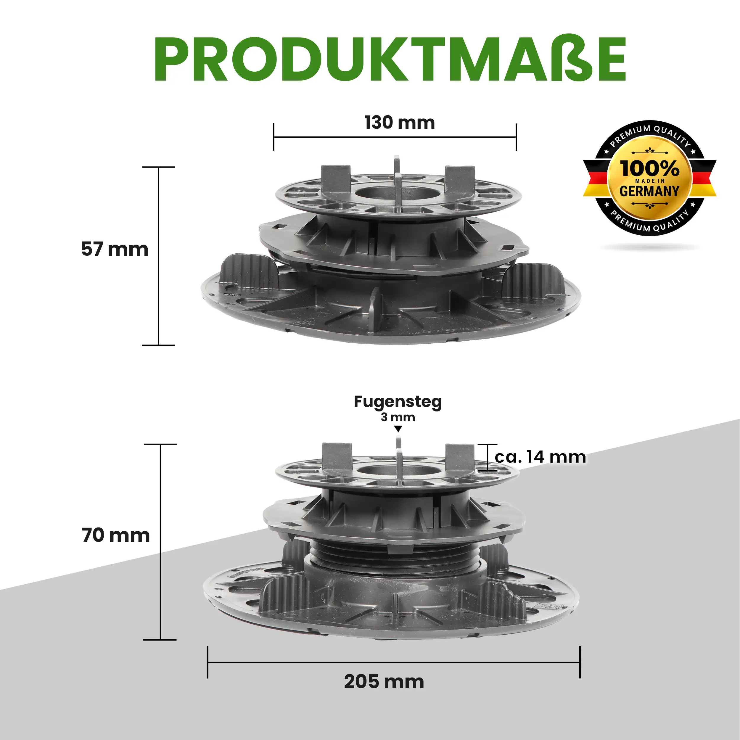 1 Karton Justierbarer Plattenlager Premium mit Gefälleausgleich bis zu 5 % für Stein Beton Keramikplatten 1 Karton Justierbarer Plattenlager Premium mit Gefälleausgleich bis zu 5 % für Stein Beton Keramikplatten