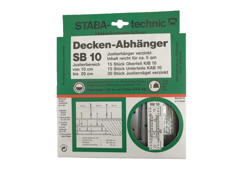 STABA_21715430 STABA - Deckenabhänger SB 10, 15 Stk.