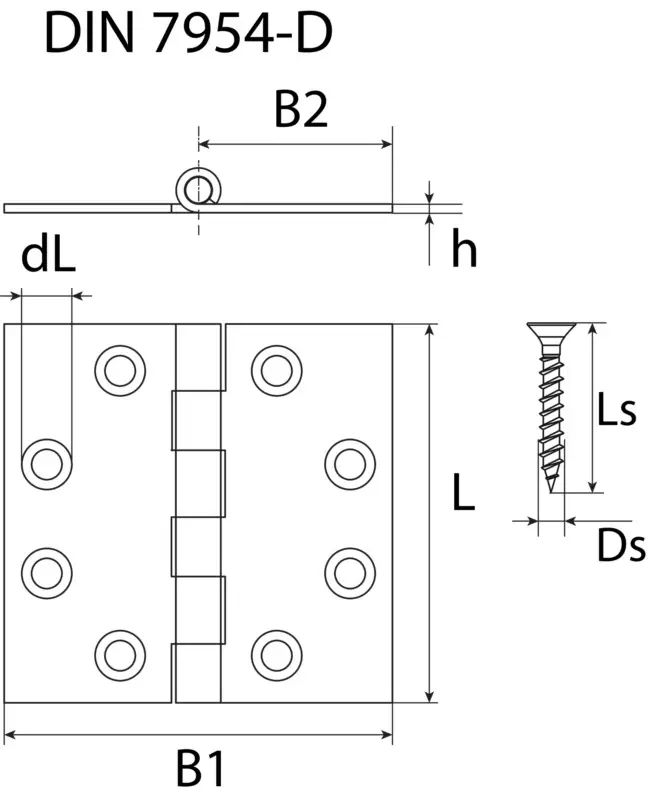 Gerollte Scharniere breit 50x75x1,2 (Stahl verzinkt (1 Stück) - 683 104 050)