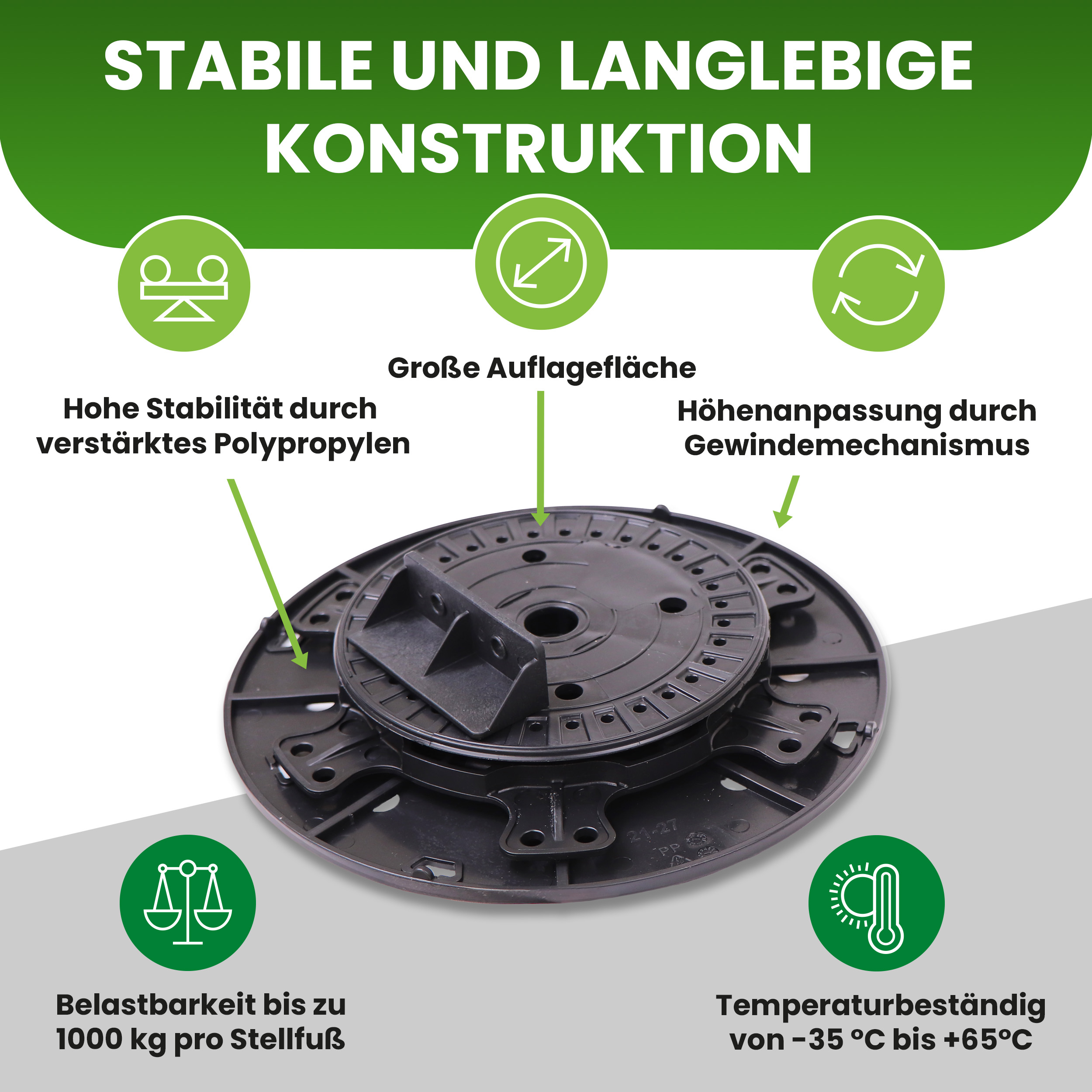 4U8AfUpI75PO2s Balkenlager PRO für Holz Balken Stelzlager Terrassenlager Stellfuß höhenverstellbar