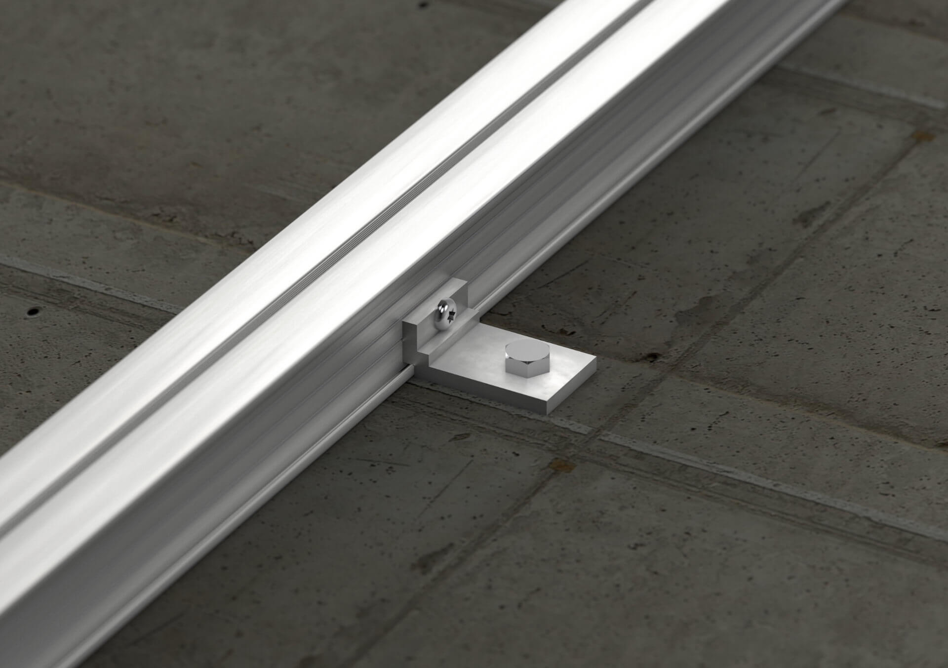 Bodentraeger Plattenträger Bodenträger aus Aluminium für Aluschienen S, M & L inkl. 2 Bohrschraube MADE IN GERMAN