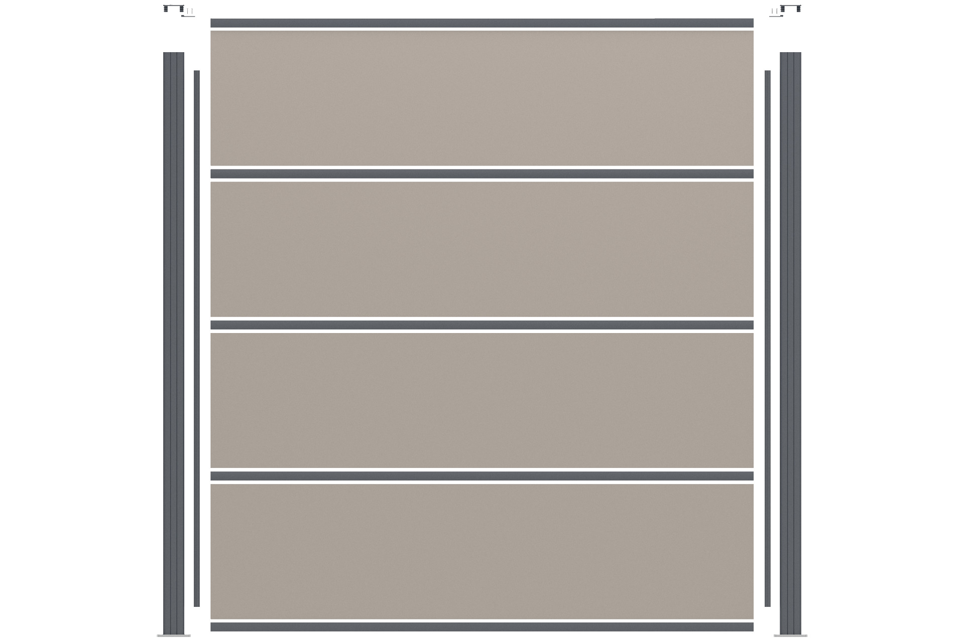 180x180-terragrau_ Sichtschutz EASY-BOARDS ACP Steckzaun terragrau 4er-Set