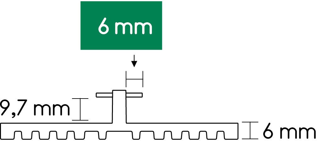 Terraflex-Pro-N6-Zeichnung Terraflex PRO N6 für Alu-UK mit Bohrschraube C1 4,2 × 33 mm; 120 Stück