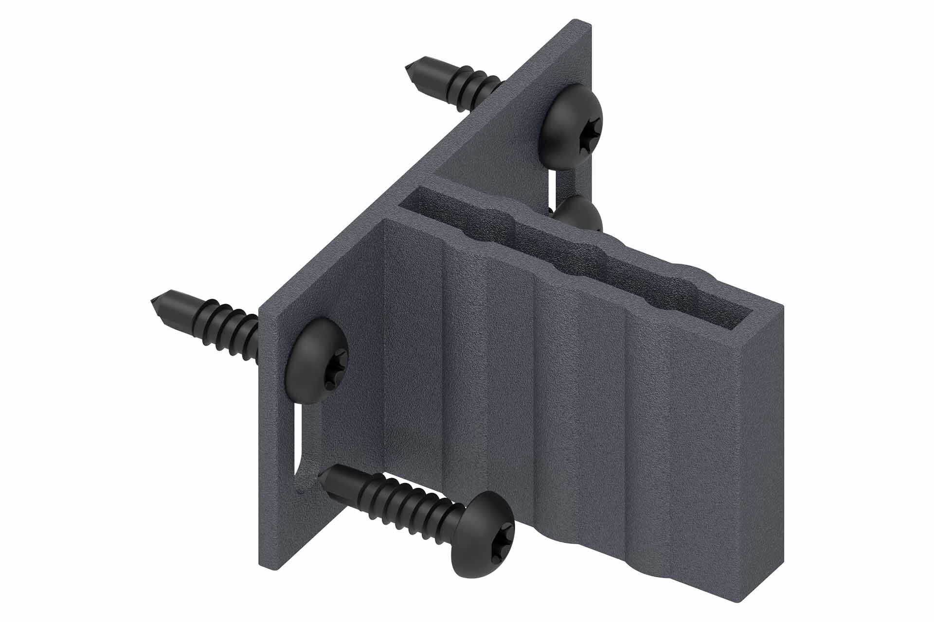 Sichtschutz WPC FABO DIY-Zaun T-Zaunhalter anthrazit 6er-Set inkl. Schrauben