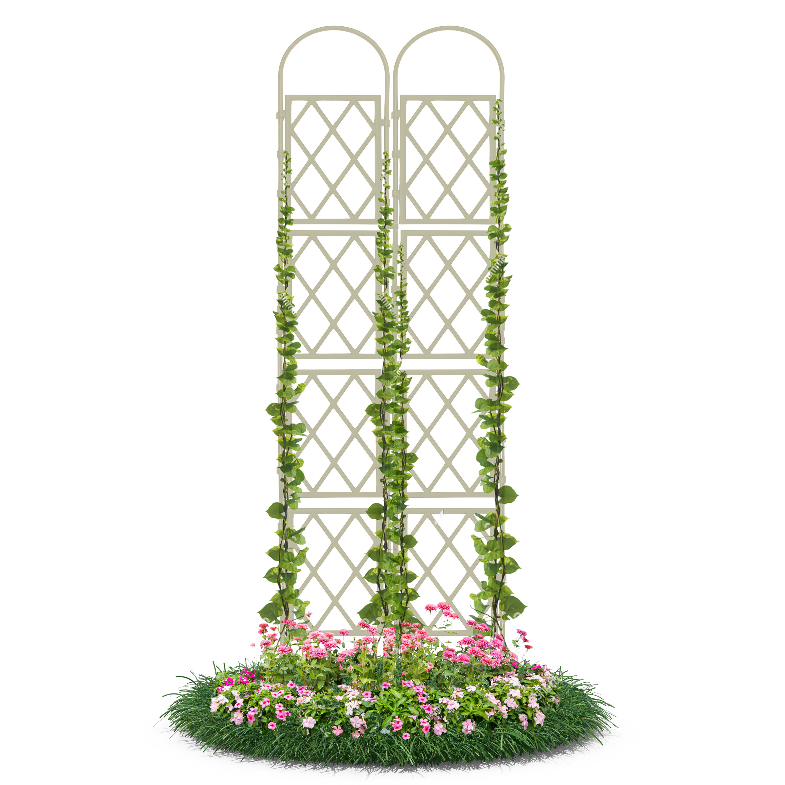 Wandspalier mit Bogen Rankgitter Pflanzenstütze Gitterspalier für Garten