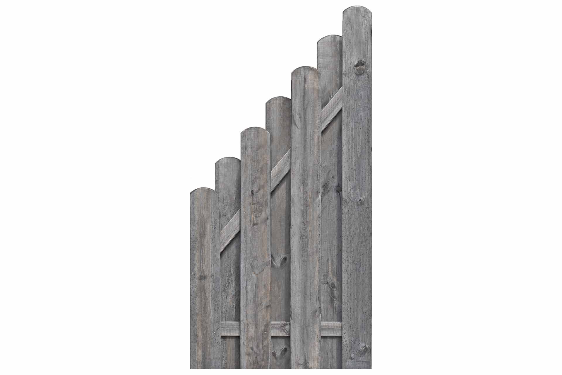 BOLEO-KDI-grau-90x180-90 Sichtschutz BOLEO Bohlen-Zaun Abschlusselement 90x180/90 cm Kiefer KDI grau