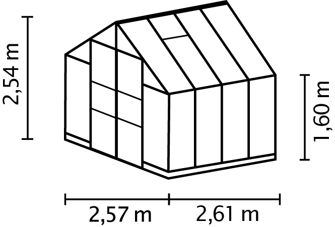 Gewächshaus Domus 6700 HKP6mm, schwarz