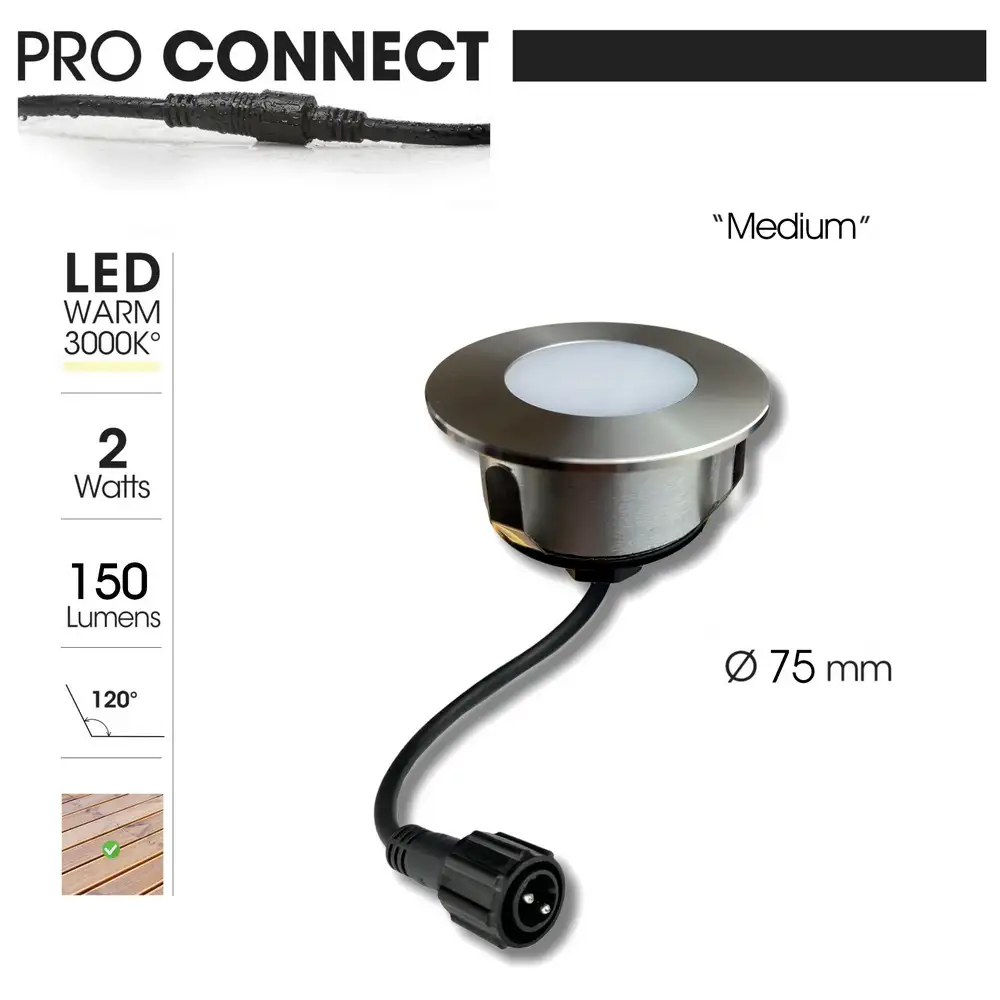 LED Bodeneinbaustrahler Außen Ø 7,5 cm rund für Terrassenbeleuchtung