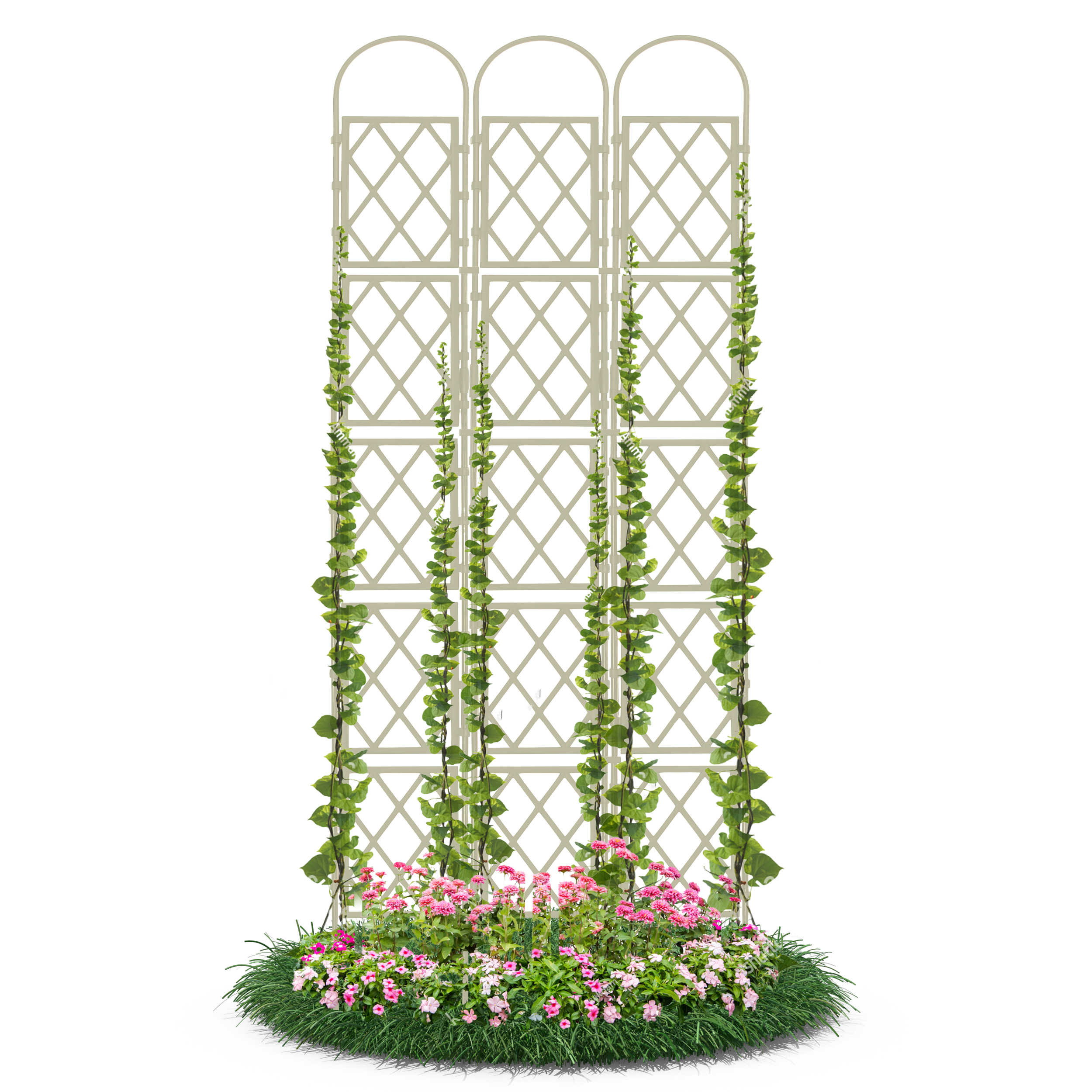 Wandspalier mit Bogen Rankgitter Pflanzenstütze Gitterspalier für Garten