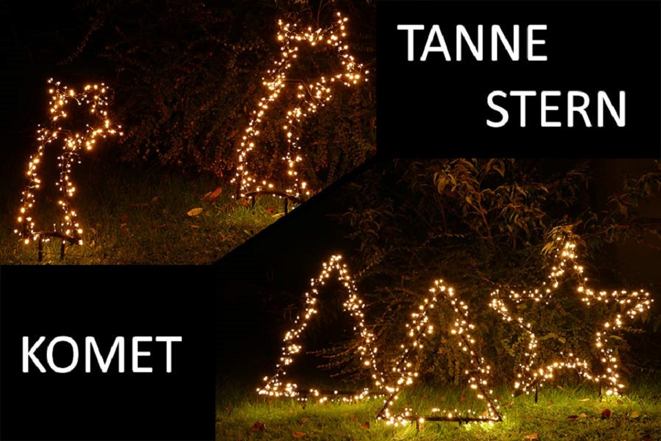 b2OkXvhrVHXC5Ne Tanne Metallrahmen LED beleuchtet Weihnachten mit Erdspieß