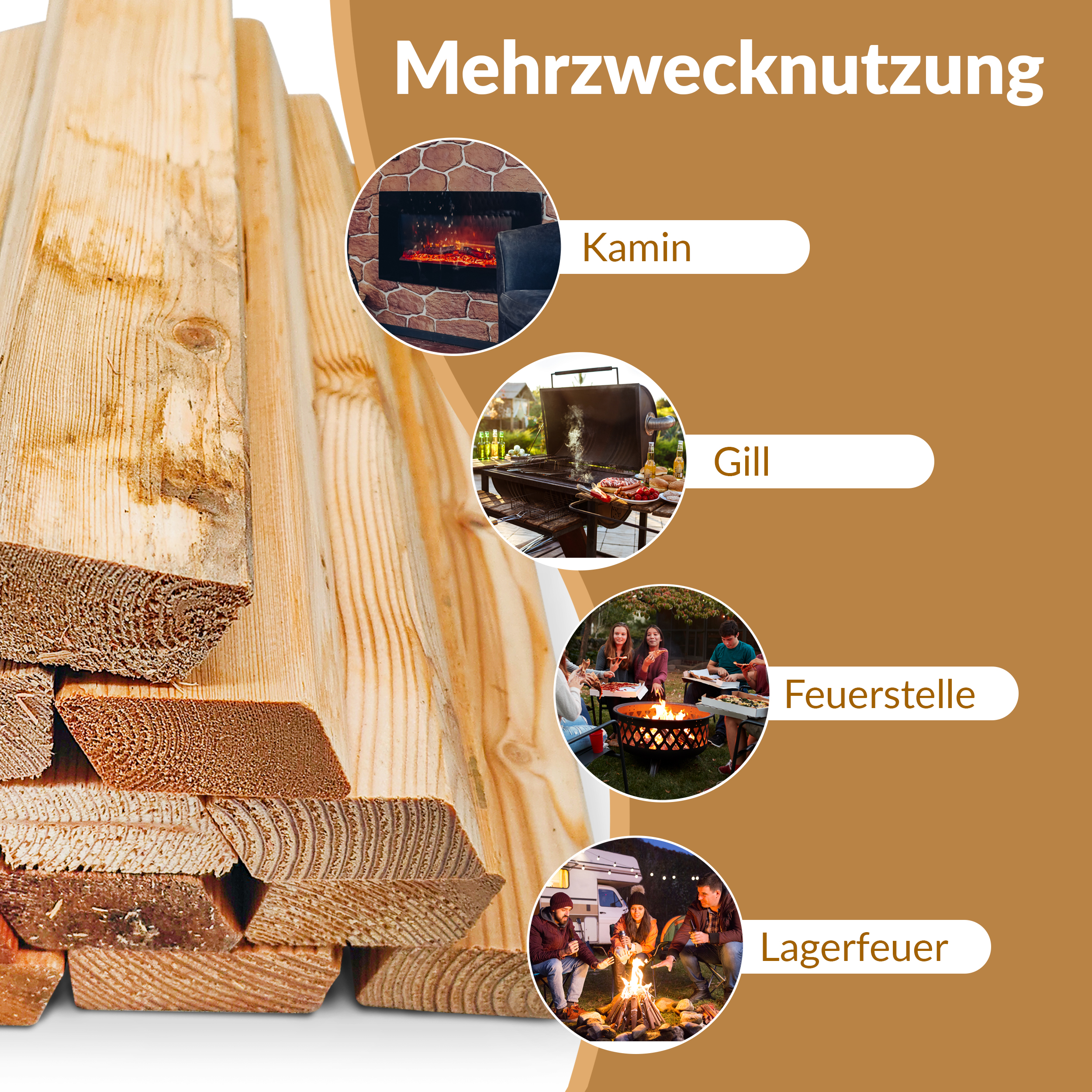 Brennholz Kaminholz Nadelholz für Kaminofen Lagerfeuer Feuerschalen ofenfertig staubfrei