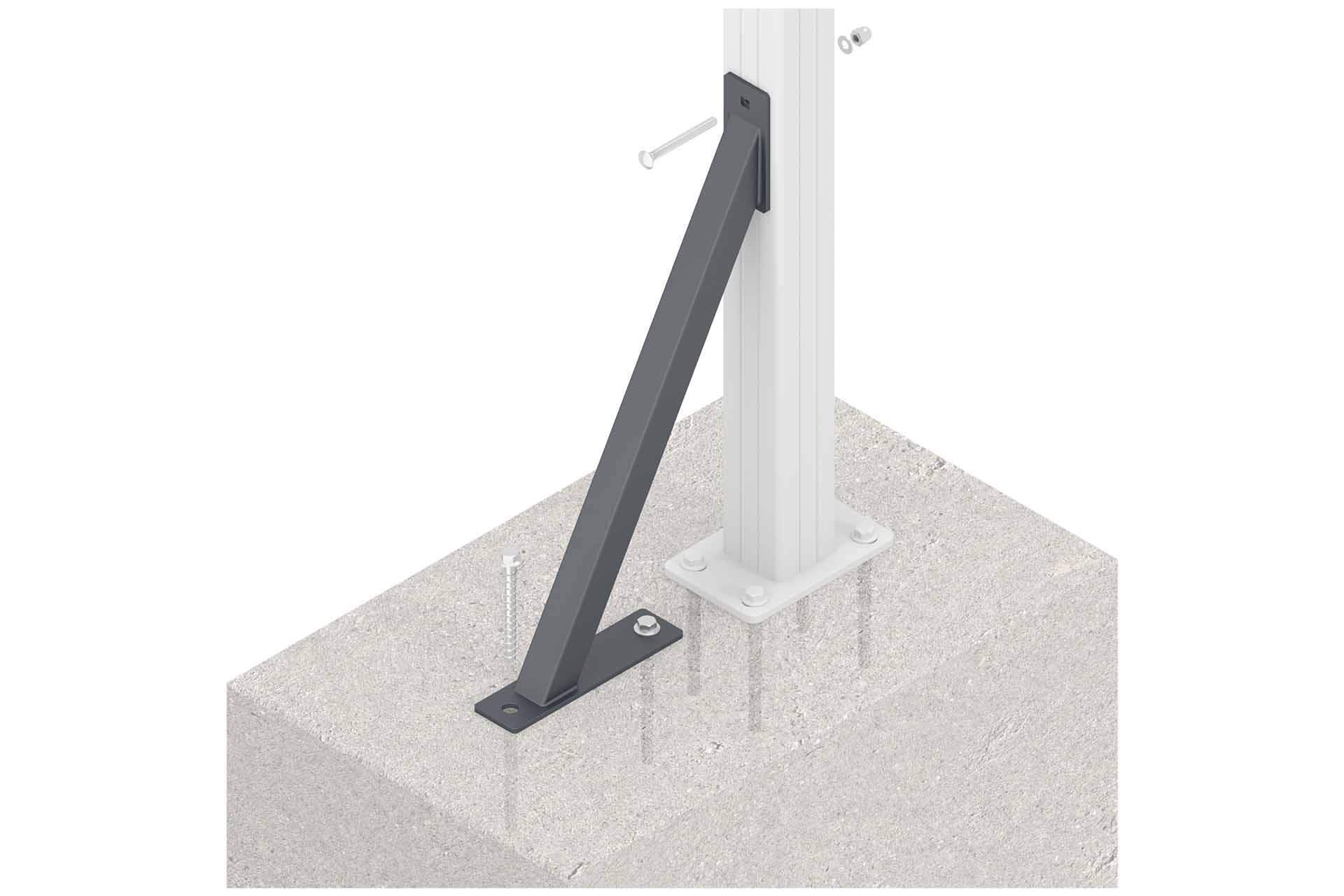 53123-W2 TORNADO Sturmanker 5x30x50 cm anthrazit für Sichtschutz WPC-Steckzaun