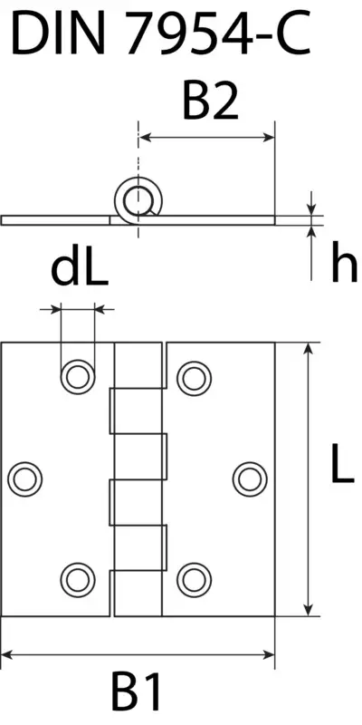 Gerollte Scharniere kantig 80x80x1,5 (Stahl verzinkt (1 Stück) - 683 103 080)