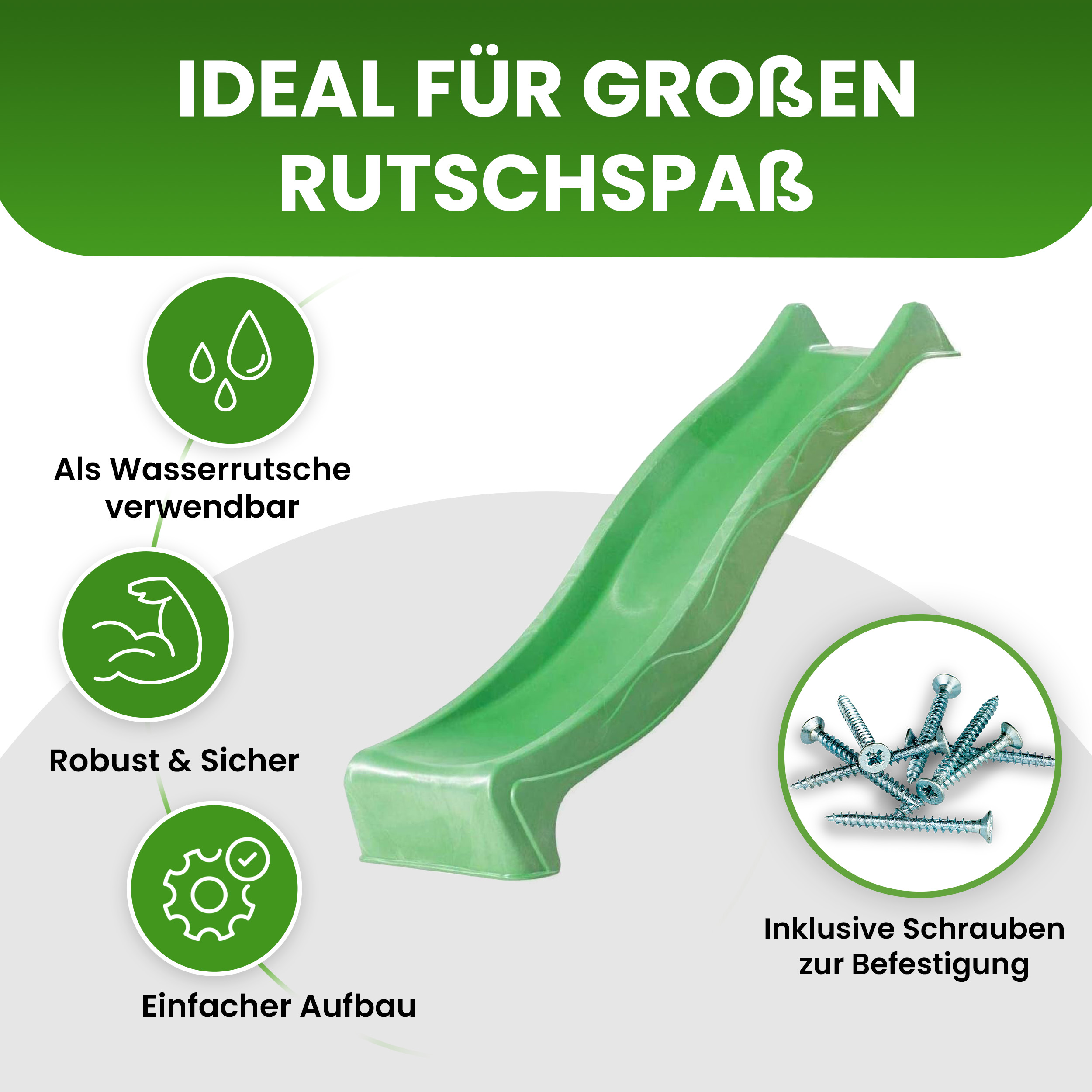 Wellenrutsche 290 cm mit Wasseranschluss Anbaurutsche für Podesthöhe 150 cm für Spielturm oder Schaukel Wellenrutsche 290 cm mit Wasseranschluss Anbaurutsche für Podesthöhe 150 cm für Spielturm oder Schaukel