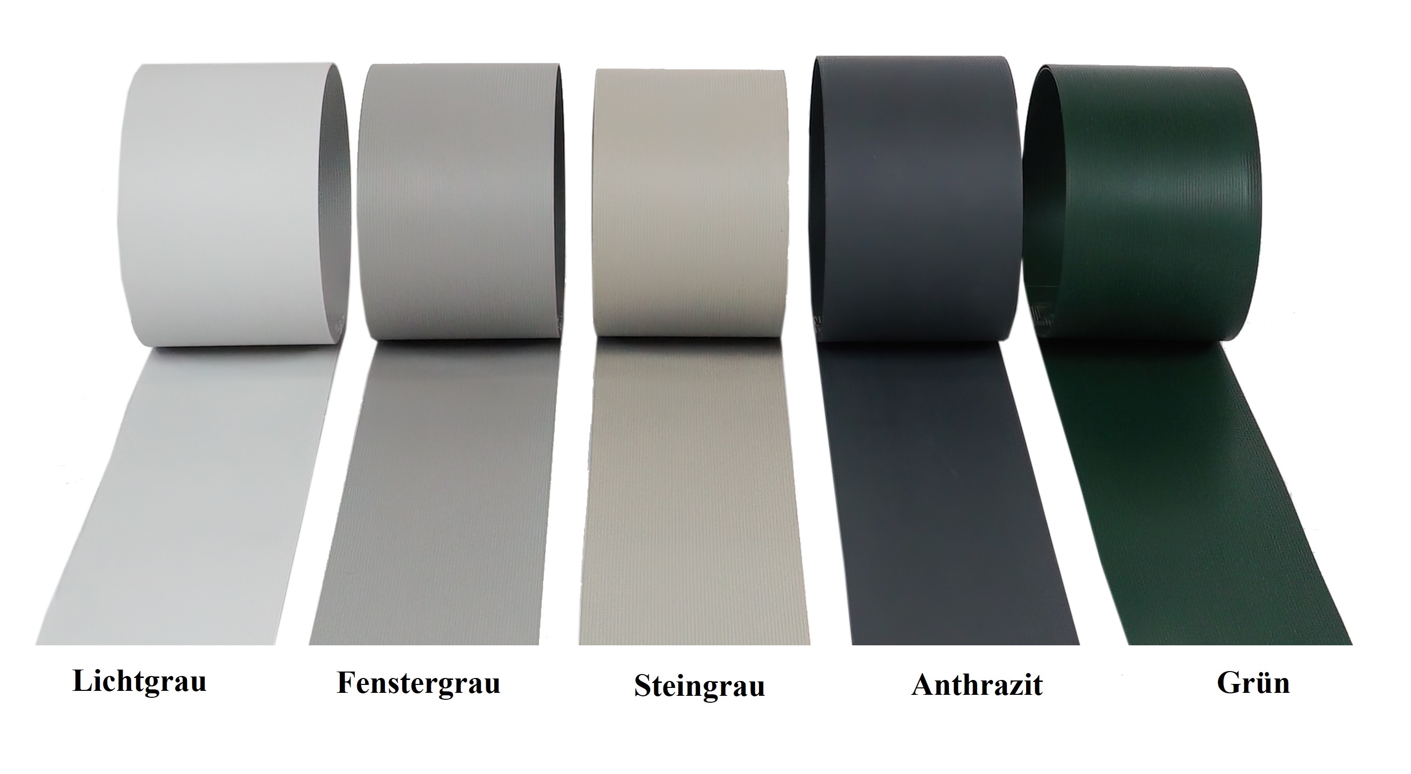Sichtschutzstreifen_Farben_ MUSTERBOX Handmuster PVC Sichtschutzstreifen ( 5 Farben ) MADE IN GERMANY