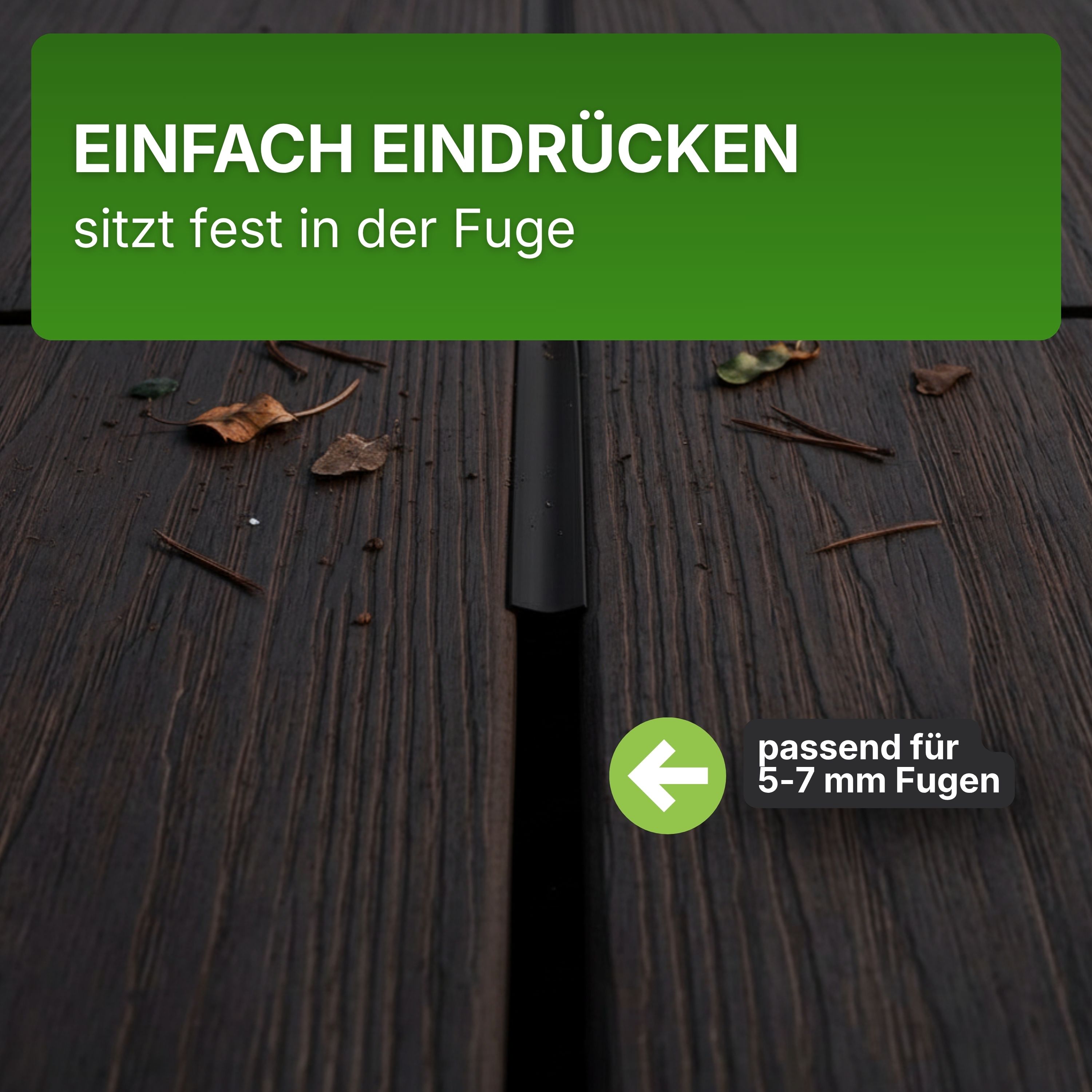 Terrassenfugenband 1 m 5–7 mm schwarz aus TPE