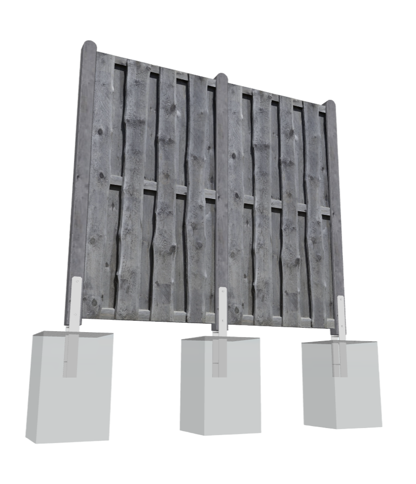 90x180-2xDDrJVi2hMTIxt Sichtschutz NATURA Bohlen-Zaun 90x180 cm Kiefer KDI grau