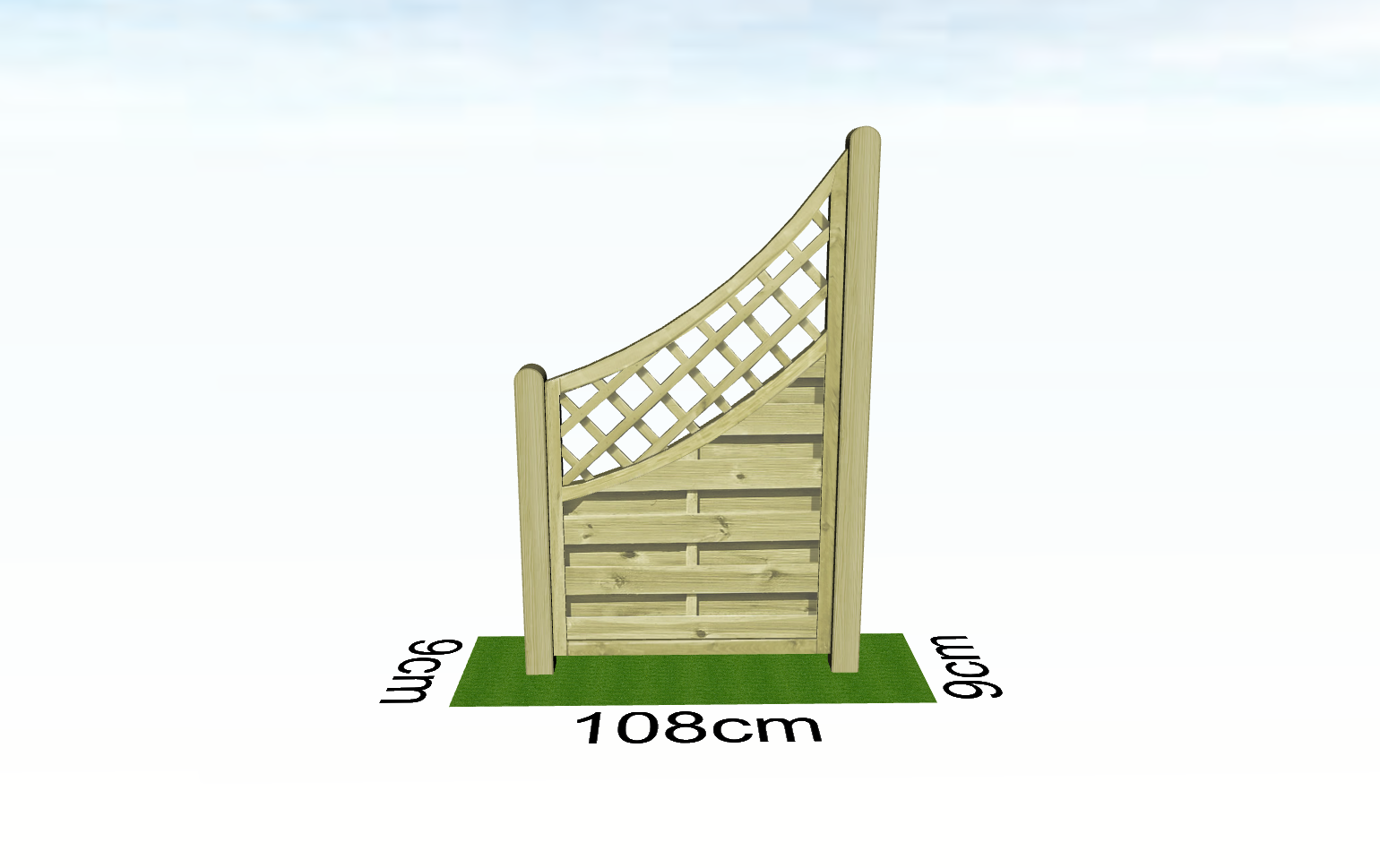 Dichtzaun MAILAND mit Leimholzbogen Kiefer KDI grün 90x160/90 cm