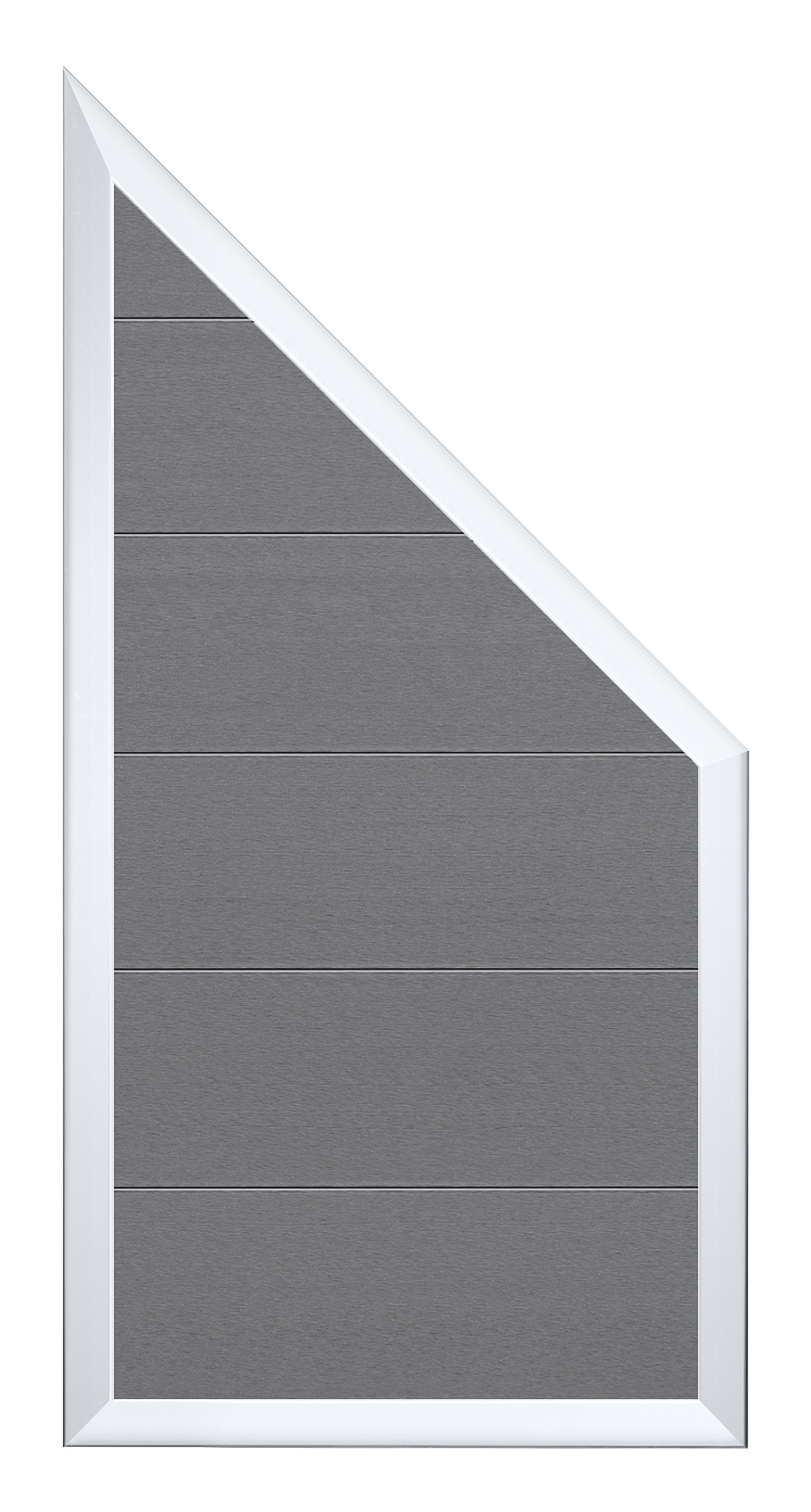 52112-W1 WPC-Rahmenzaun Abschlusselement 90x180/90 cm grau Sichtschutz