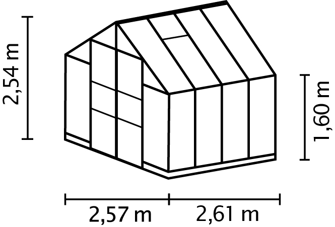 Gewächshaus Domus 6700 HKP4mm, schwarz