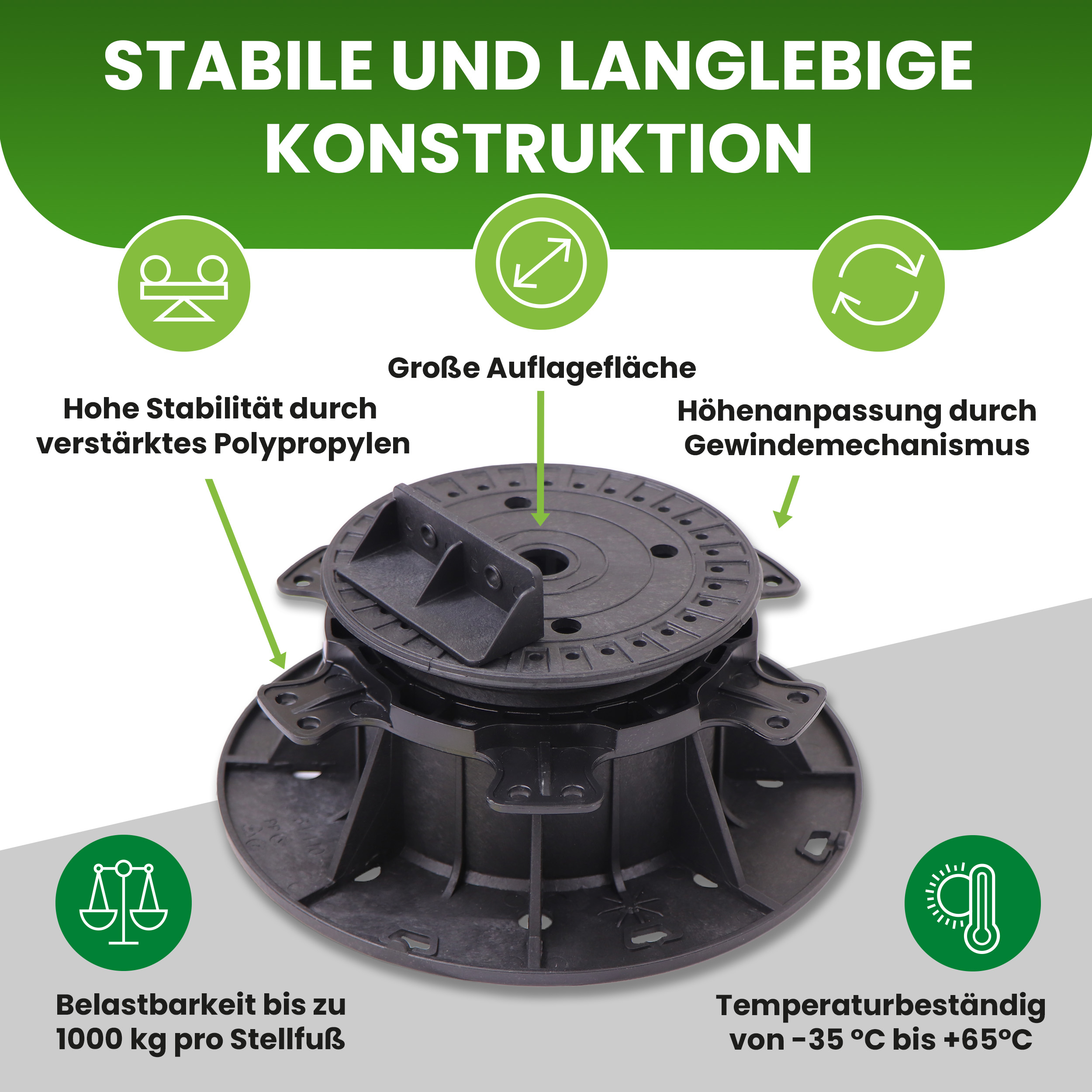 Balkenlager PRO 64–110 mm – höhenverstellbar für Holzunterkonstruktionen