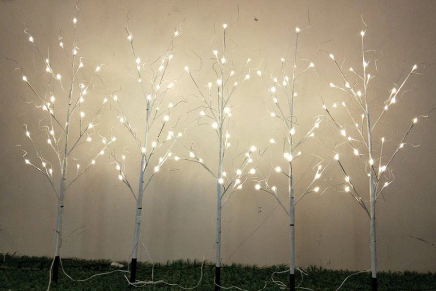 led-lichterbaueme Lichterbäume 120 cm 5er-Set Baum LED warmweiß Lichterkette mit Erdspieß außen