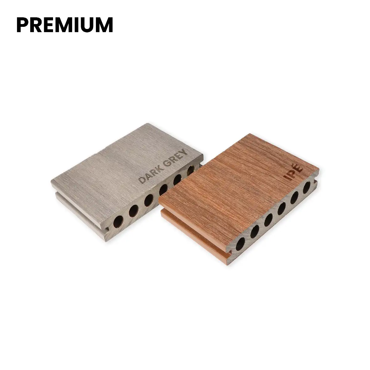WPC Terrassendielen Musterbox Vollprofil, Premium & ummantelte WPC Dielen