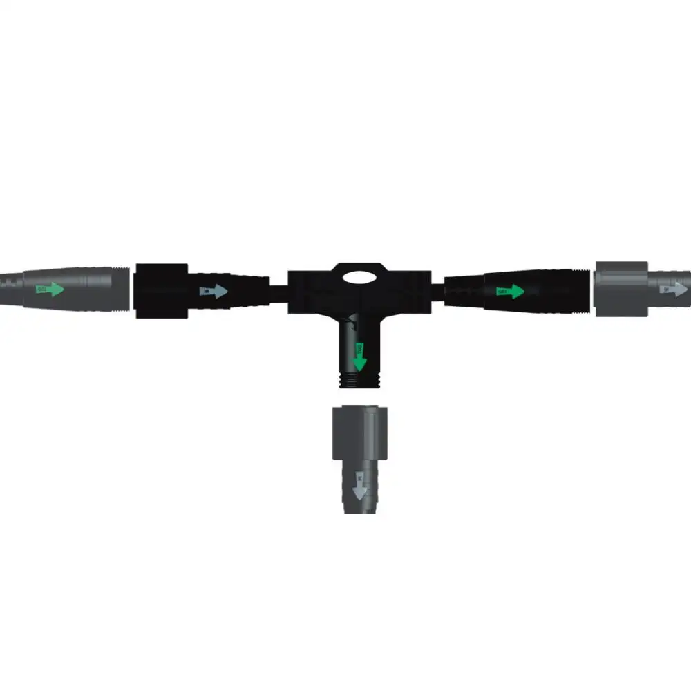 Steckverbinder 230V wasserdicht • Kabelverbinder mehrere Ausgänge schwarz • IP67 Gartenbeleuchtung