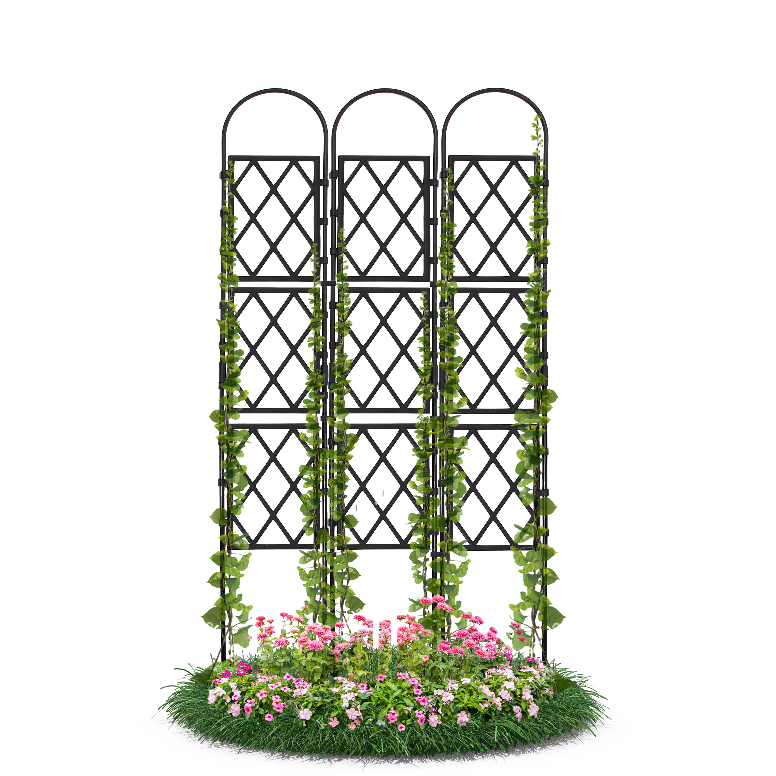 Wandspalier mit Bogen Rankgitter Pflanzenstütze Gitterspalier für Garten