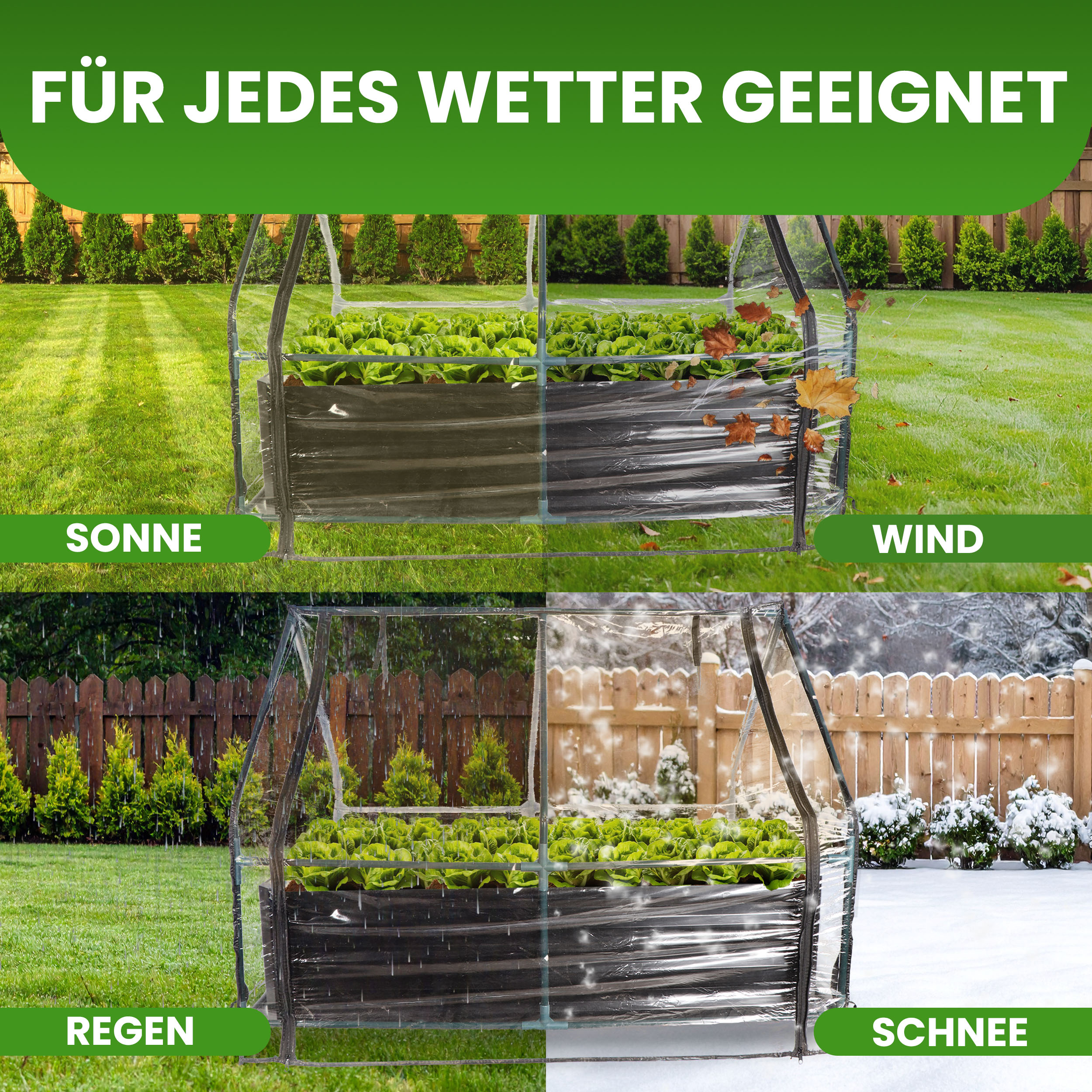 Metall-Pflanzkasten mit Frühbeet Foliengewächshaus Blumenkasten Metall-Pflanzkasten mit Frühbeet Foliengewächshaus Blumenkasten