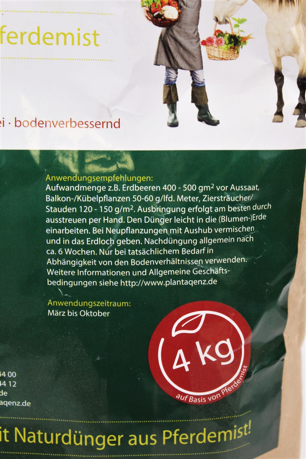 4xaaNSvrIbBxNR Plantaqenz-Naturdünger Universal 4 kg auf Basis von Pferdemist Pflanzendünger Gartendünger ÖKO