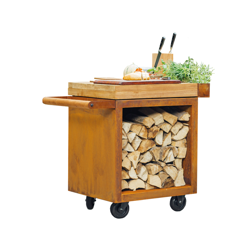 OFYR Mise en Place Table Corten 65 PRO Teakholz