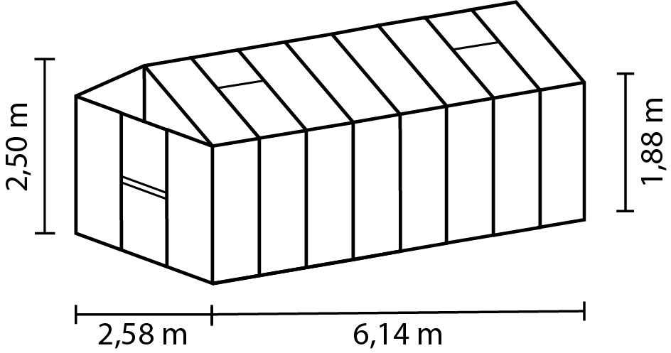 Gewächshaus Zeus 15700 HKP 16 mm, alu