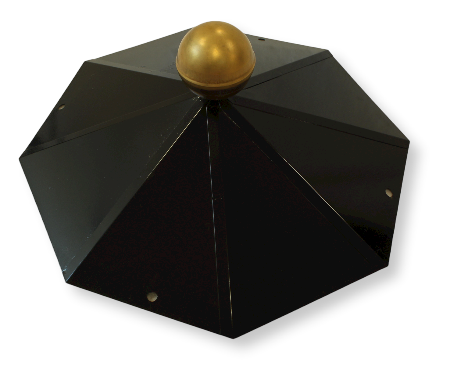 Pavillonhaube mit Kugel Dachhaube Firsthaube Abdeckung Dachabdeckung Metall schwarz