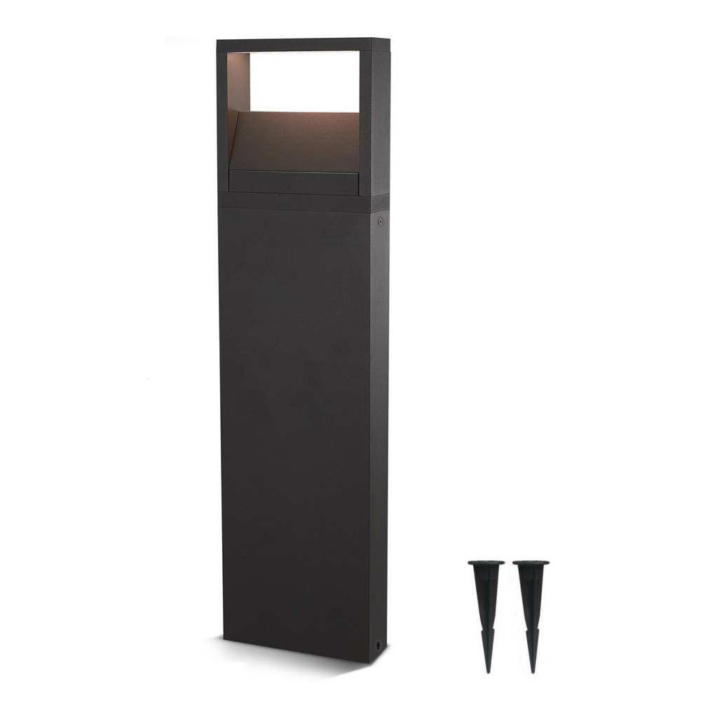 Rechteckiger Poller 5 x 16 cm - Aluminium - 230V/Klasse II - IP65 - LED 8W - Warmweiß 3000°k