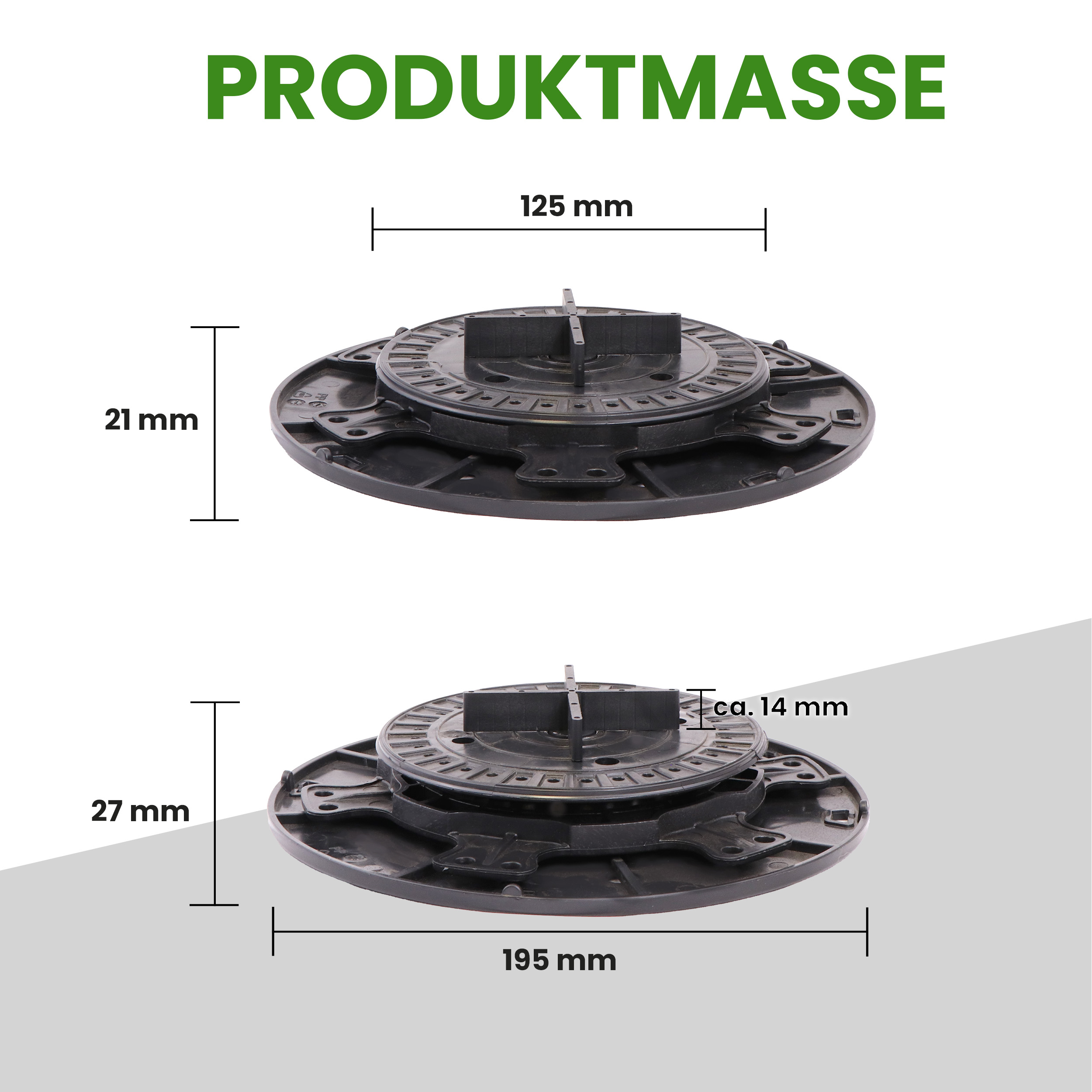 1 Karton Plattenlager PRO für Beton Stein Keramikplatten Terrassenlager Stelzlager Stellfuß