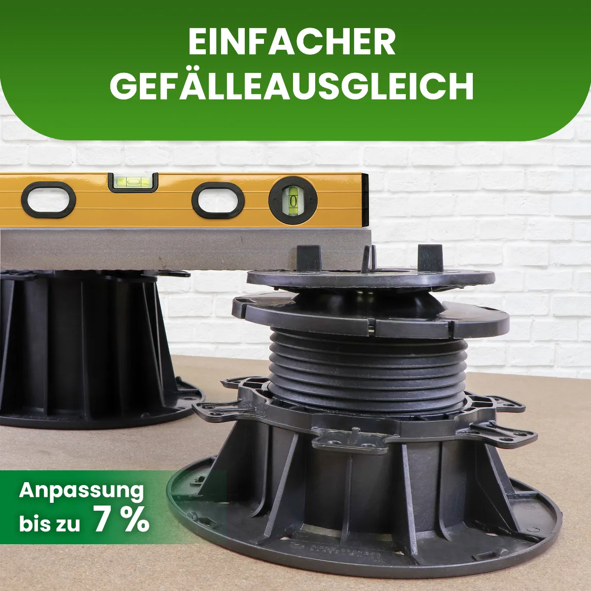 Plattenlager Pro justierbar 46–52 mm mit Gefälleausgleich bis 7 %