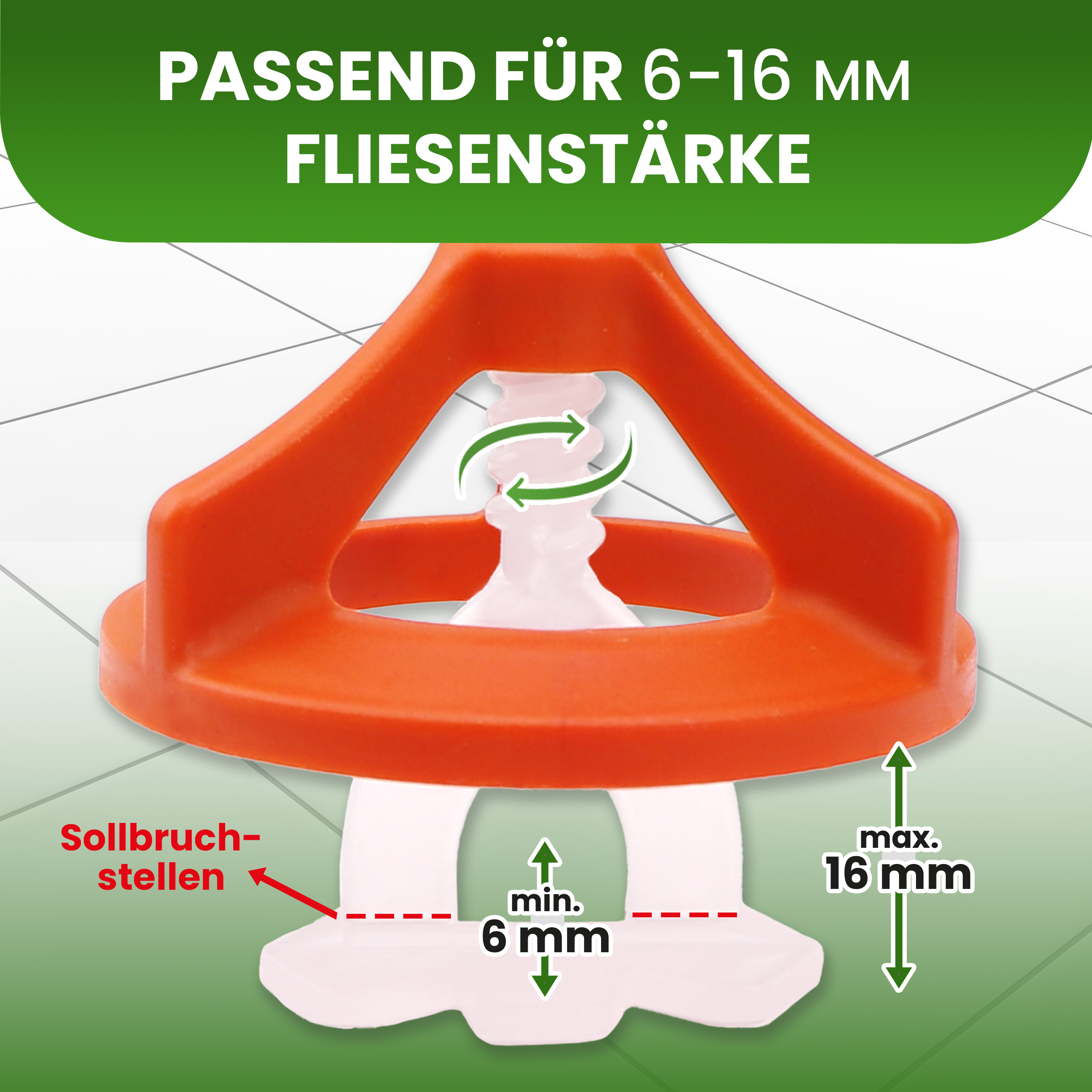 5Tq7tr6Vs7U0Os 200 Stück Gewindelaschen für 3 mm Fugenbereite Nivelliersystem Fliesenverlegehilfe