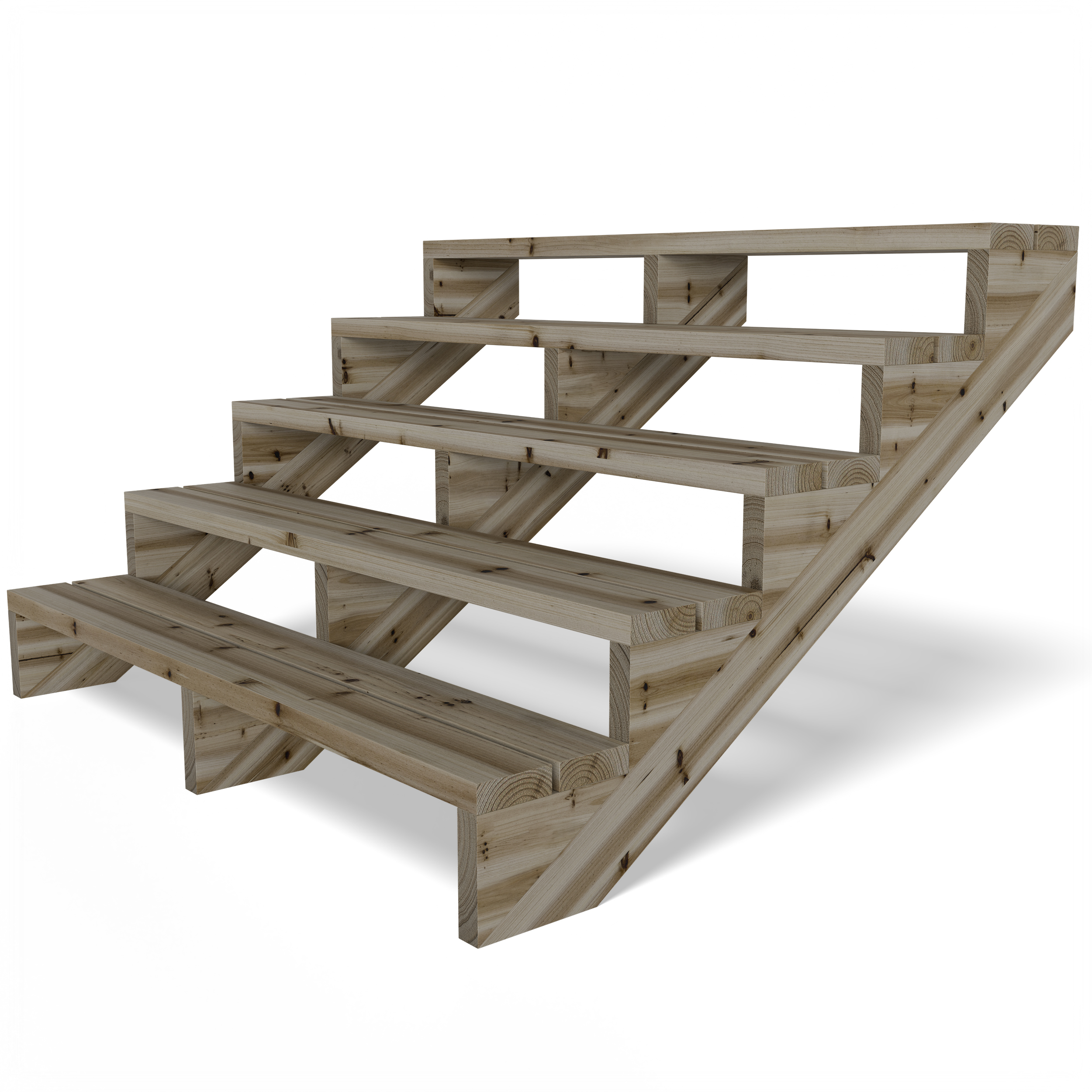 Terrassentreppe Kiefer kesseldruckimprägniert Treppe mit Stufen Wangentreppe Breite