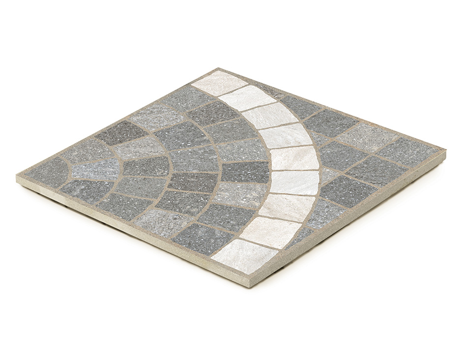 CUBETTI_PORFIDO_GRIGIO2_3-4 KERAMIKPLATTE ROSONE CARRARA/GRIGIO 60x60x2 cm FEINSTEINZEUG MODERN 23,04 m², 86 STK. (1 Palette)