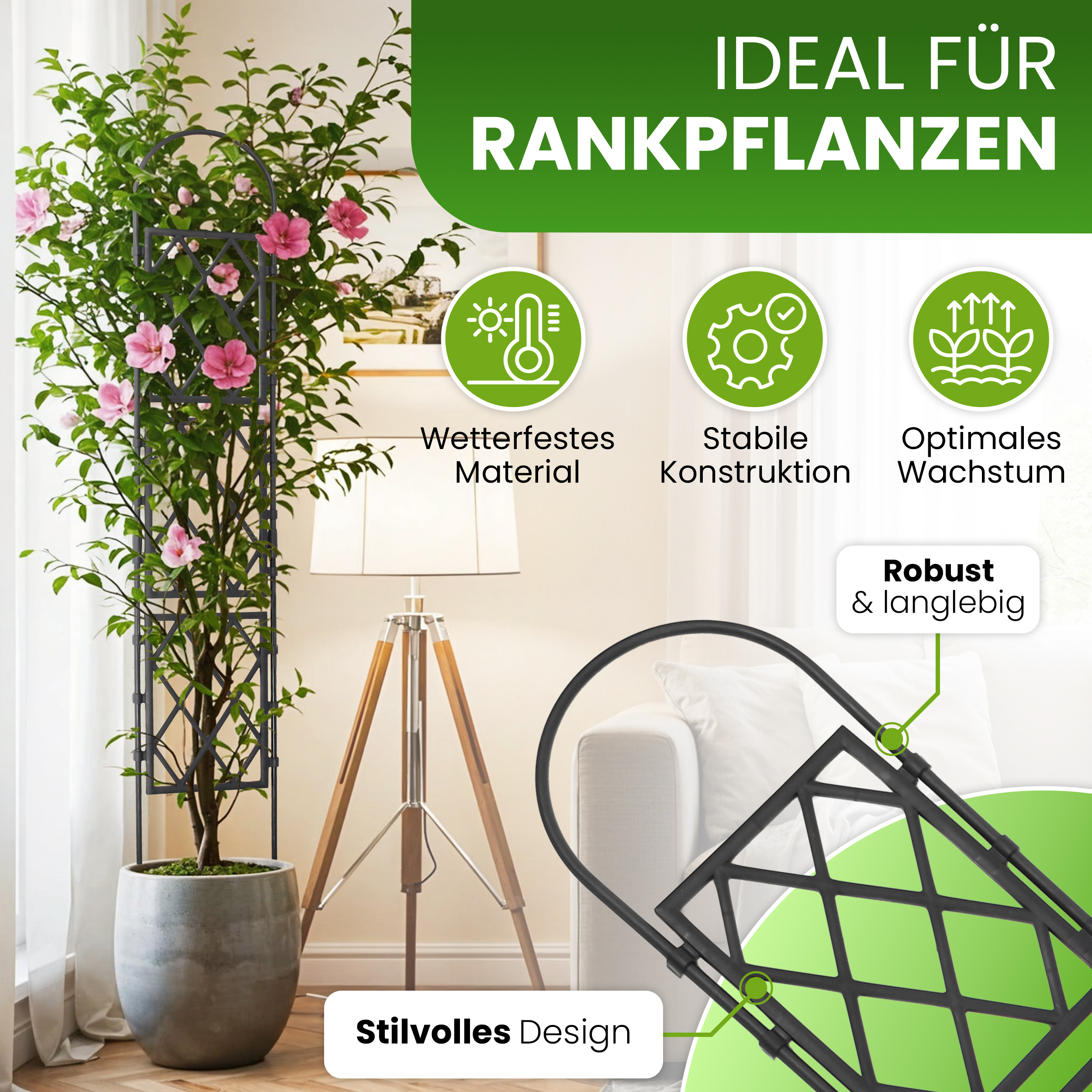 Wandspalier mit Bogen Rankgitter Pflanzenstütze Gitterspalier für Garten