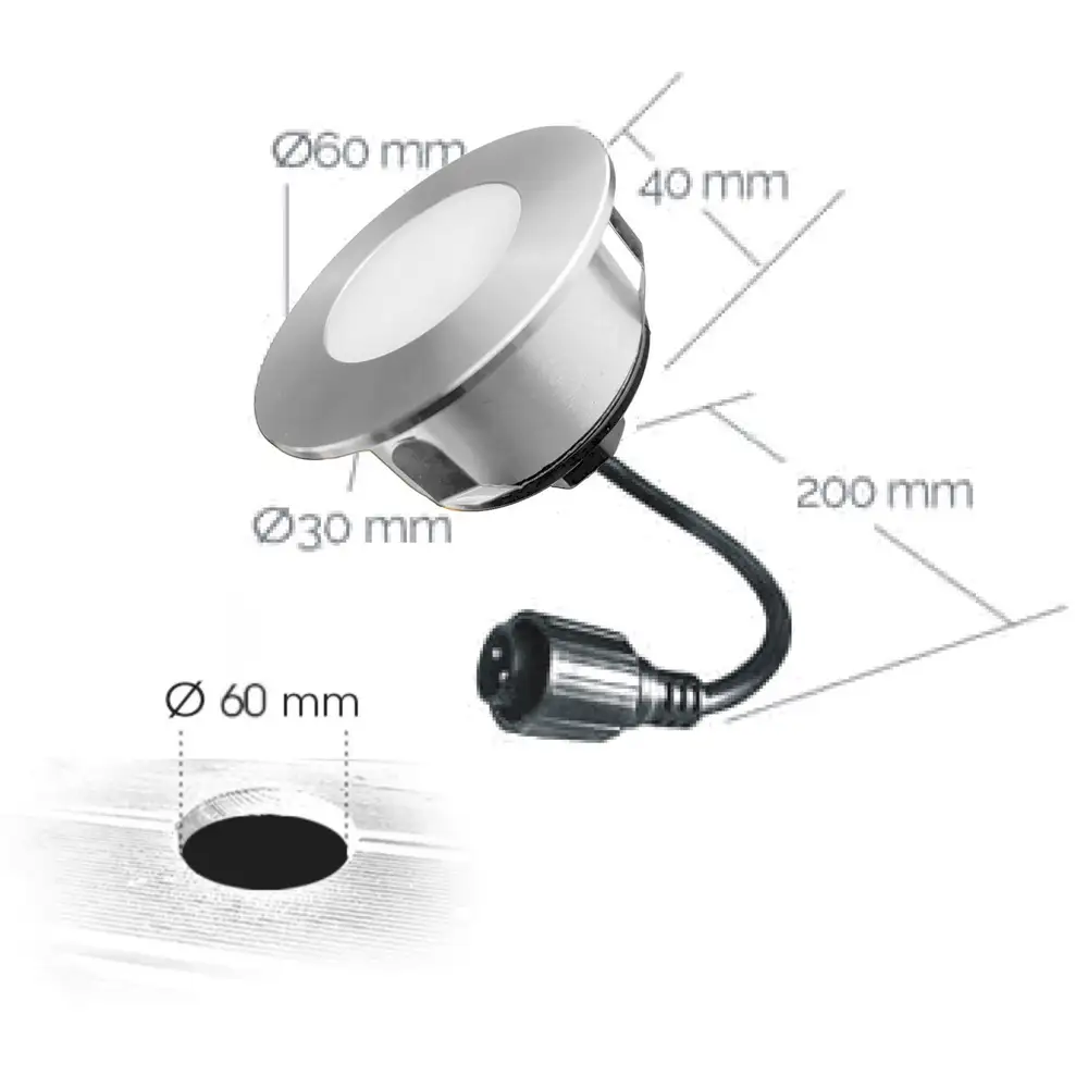 LED Bodeneinbaustrahler Außen Ø 7,5 cm rund für Terrassenbeleuchtung