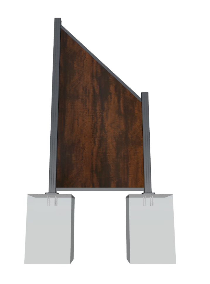 Schraegelement-rostoptik Sichtschutz EASY-BOARDS ACP Steckzaun Schrägelement 88x176/88 cm rostoptik