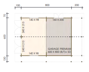 hansa-3 Premium Garage Hansa 6080 S + 130 SD