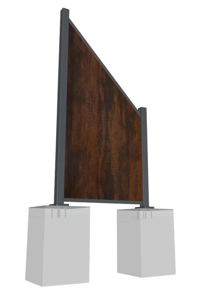 Schraegelement-rostoptik_ Sichtschutz EASY-BOARDS ACP Steckzaun Schrägelement 88x176/88 cm rostoptik
