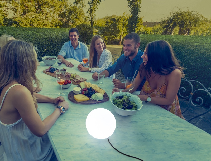 buly4-1 BULY SOLAR UND BATTERIE Kugelleuchte LED-RGB-System Solarlampe Gartenlampe Weiß