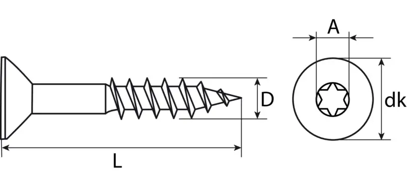 Innenvielzahnschrauben m. Bit 5x80 Stahl (verzinkt (100 Stück) - 176 025 80 67)